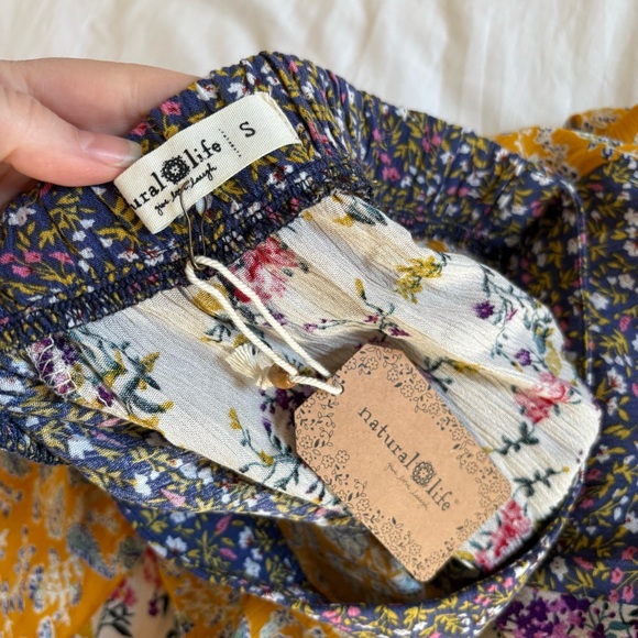 New NATURAL LIFE Valentina patchwork 
Mixed Floral Maxi Skirt boho Size Small - Picture 2 of 11